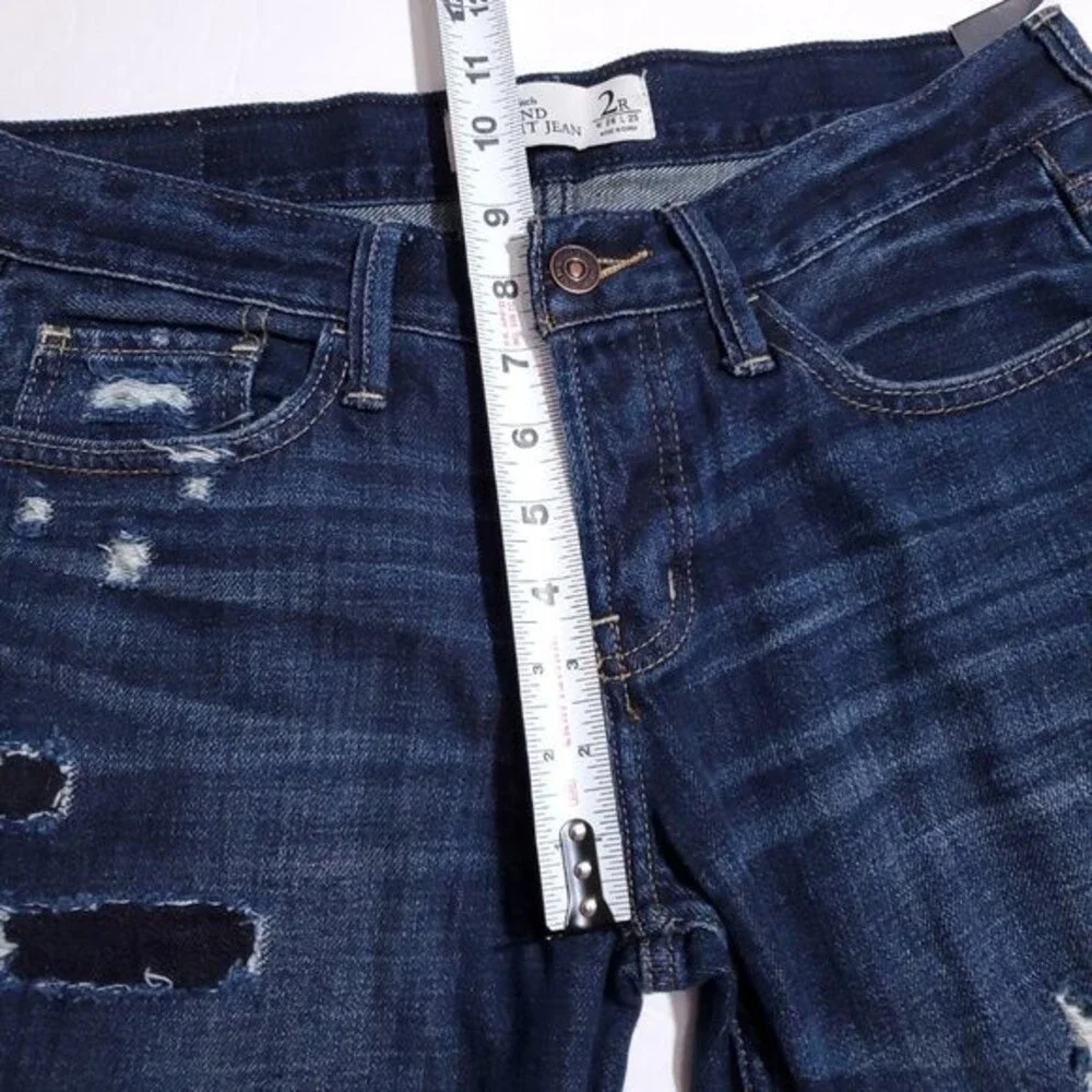Abercrombie Boyfriend Straight Leg Jeans Size 2 26 Distressed Destroyed Loose
